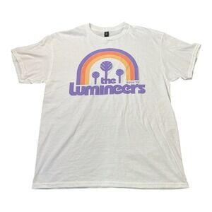 The Lumineers Tour 2022 Graphic T-Shirt Mens White Short Sleeve Cotton Tee Large